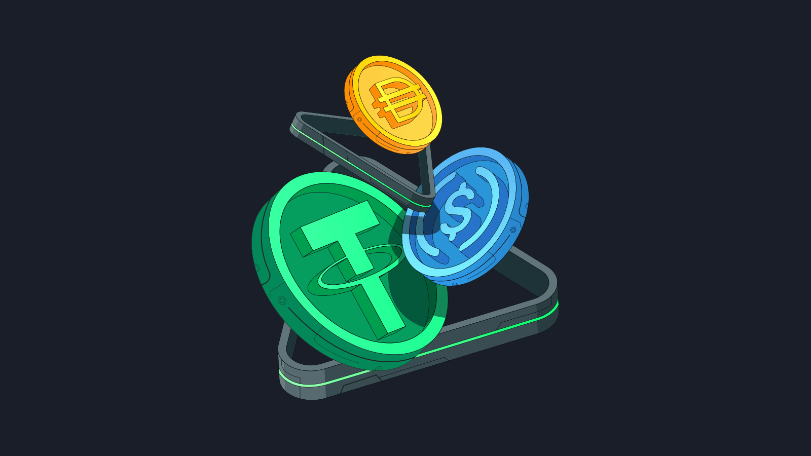 A combination of different types of DeFi stablecoins which show an interrelatable property, like stability in crypto prices